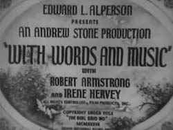 With Words And Music - 1937