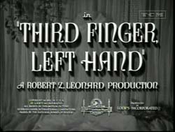 Third Finger, Left Hand - 1940